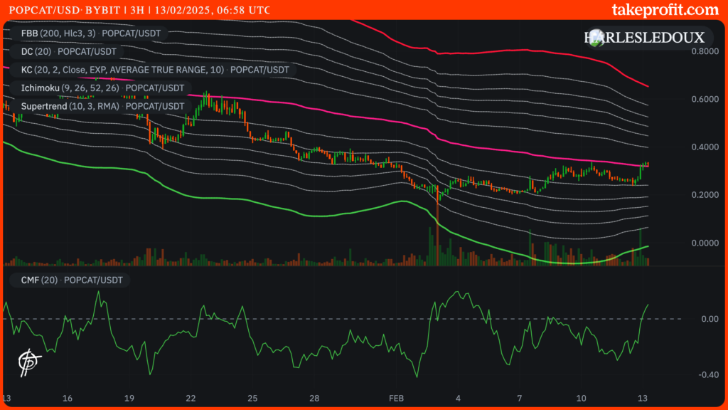 graphique du cours de POPCAT en 3H