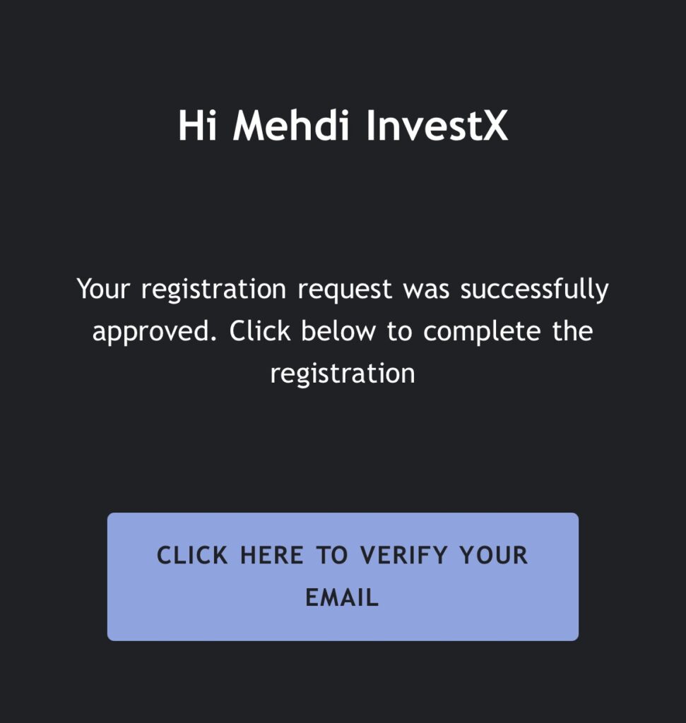Confirmation de l'email
