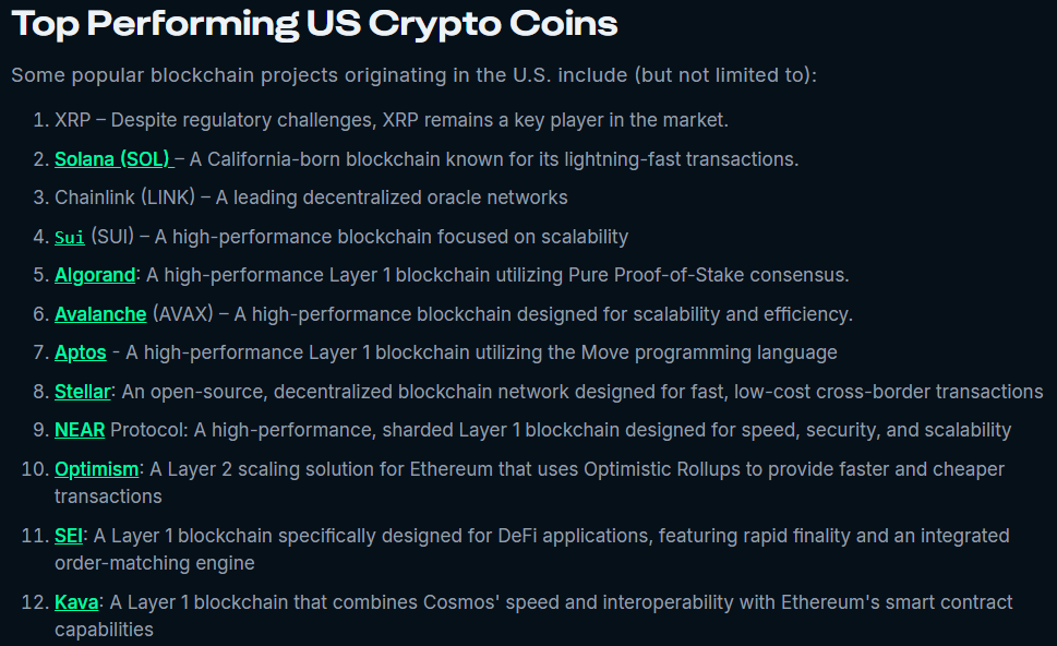 Top cryptomonnaies USA selon les analystes de Nansen