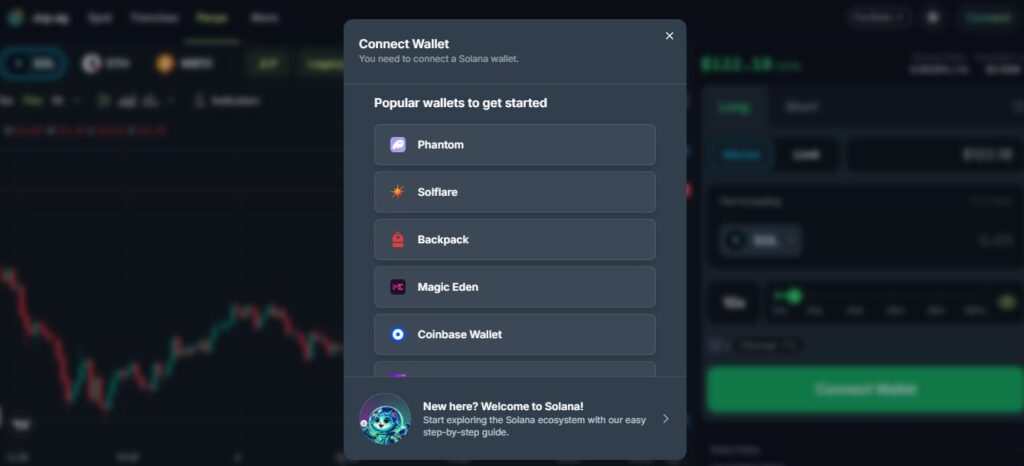 Configuration wallet sur Jupiter