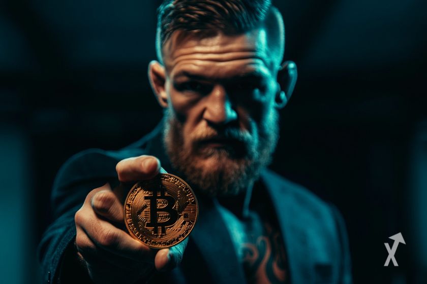 McGregor avec du Bitcoin dans la main