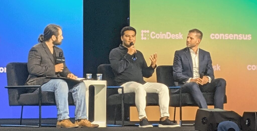 Asher Genoot et Eric Trump à Consensus 2025 Bitcoin
