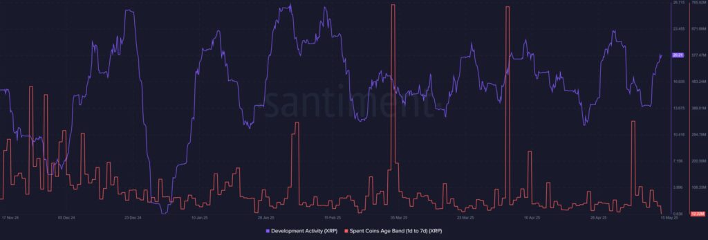 graphique de l'activité des détenteurs XRP