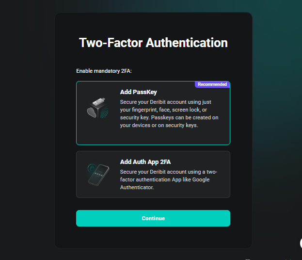 2FA Deribit