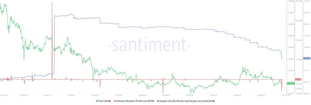 graphique de la supply en SHIB détenue par les investisseurs et baleines