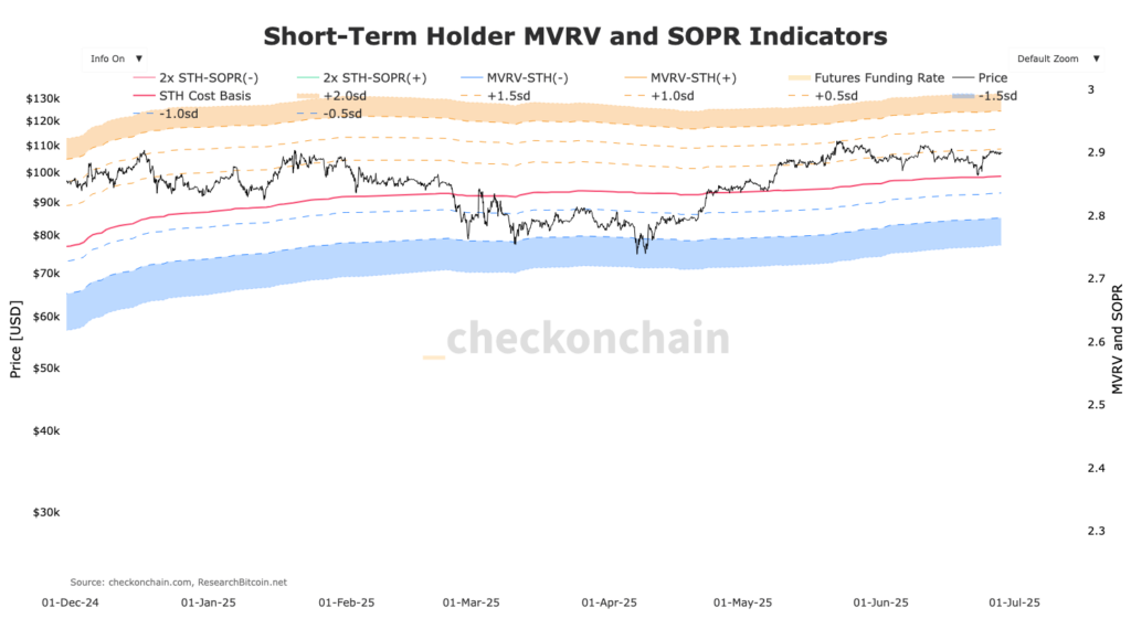 graphique STH MVRV Bands