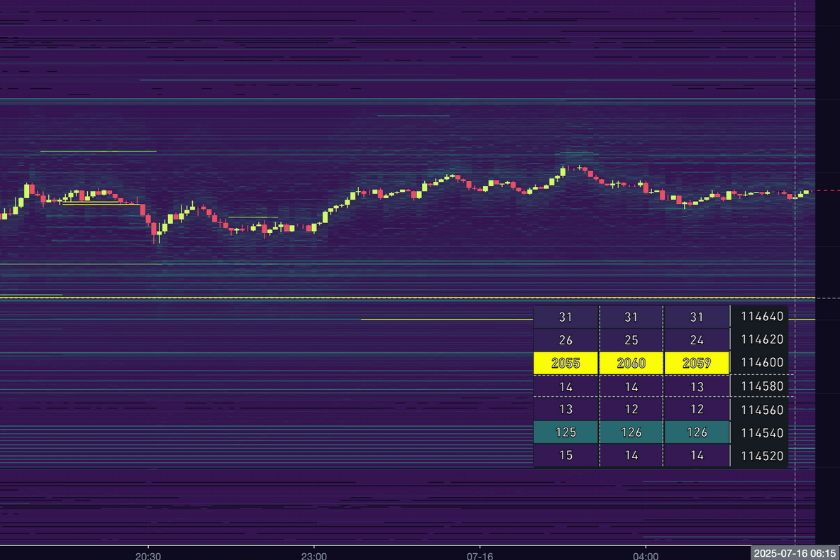 graphique orderbook Bitcoin