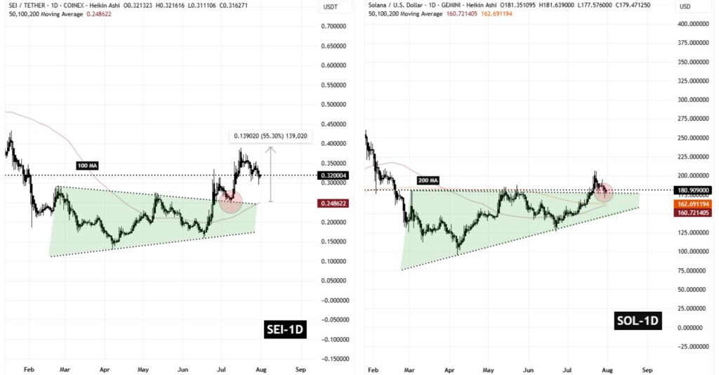 SEI and SOL Fractal Chart/Coinsprobe