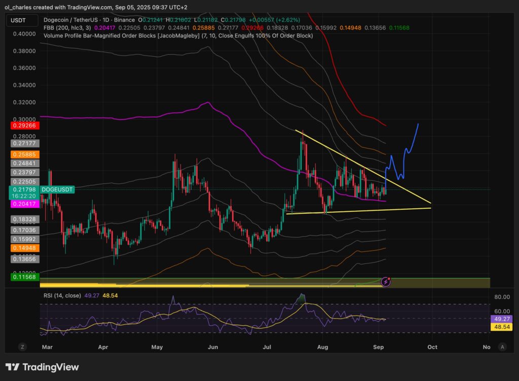cours du DOGE dogecoin en un jour