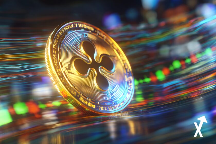 XRP token blur background full of colors to new bullrun