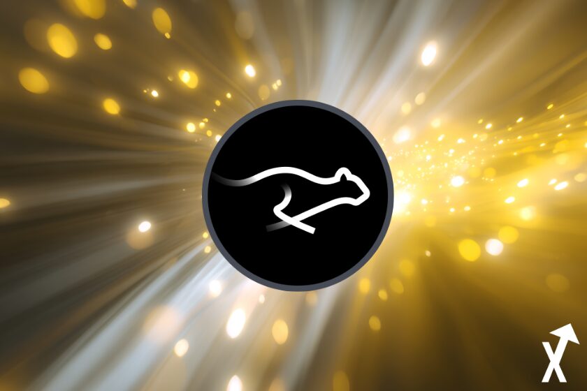 A luminous abstract scene, glowing white and yellow lights, keeta crypto