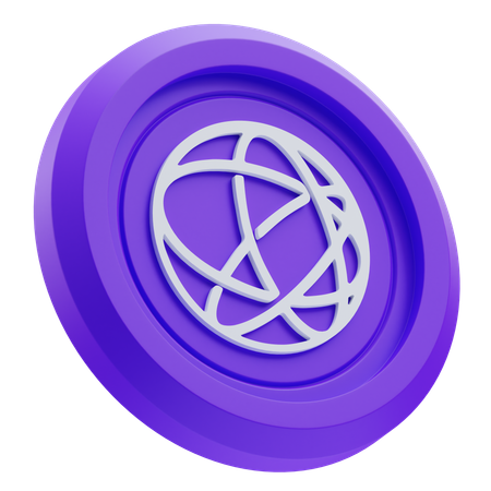 Un token violet avec le logo de Celestia sur un fond transparent