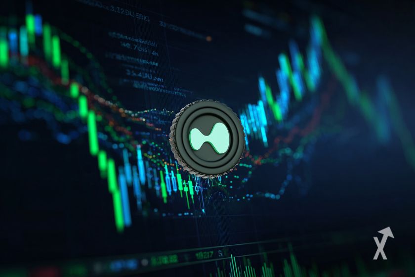Le token Hyperliquid sur un graphique technique vert et bleu