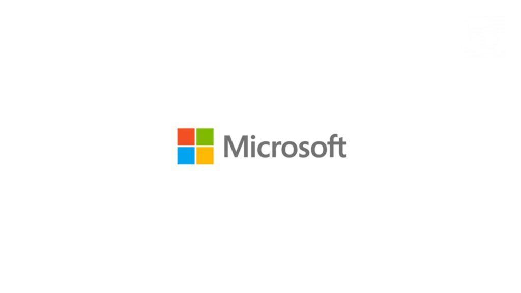 Le logo de Microsoft sur un fond blanc