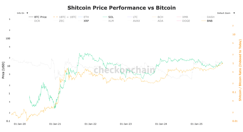 bnb sol XRP performances : graphique