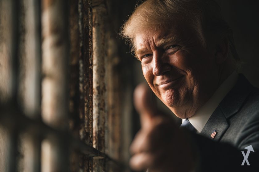 donald trump souriant qui lève son pouce, pour libérer Sam Bankman-Fried