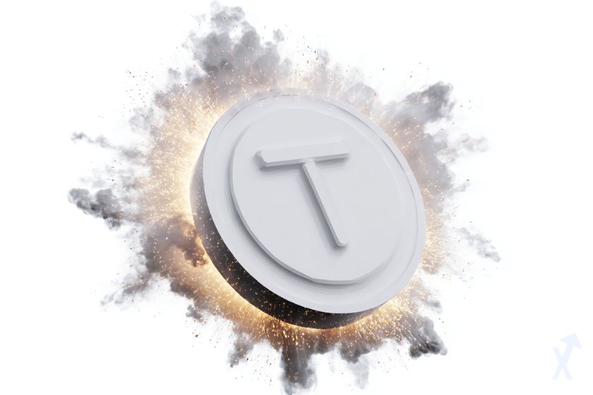 logo du bittensor tao entouré d'une explosion lumineuse et des étincelles, sur un fond blanc