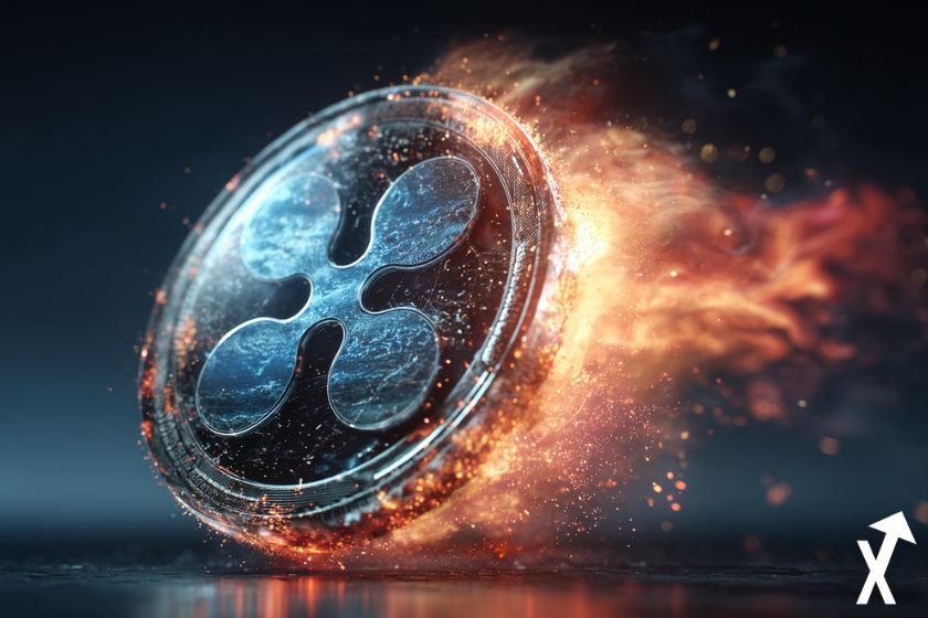 ethereum coin eth fumée et flamme orange sur fond bleu pur crypto