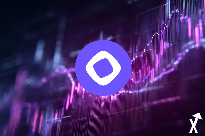 monad coin violet sur fond violet trading chart