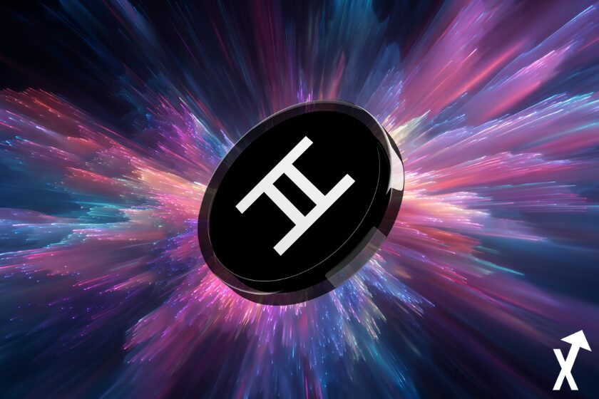 hbar hedera coin noir blanc sur fond explosif coloré