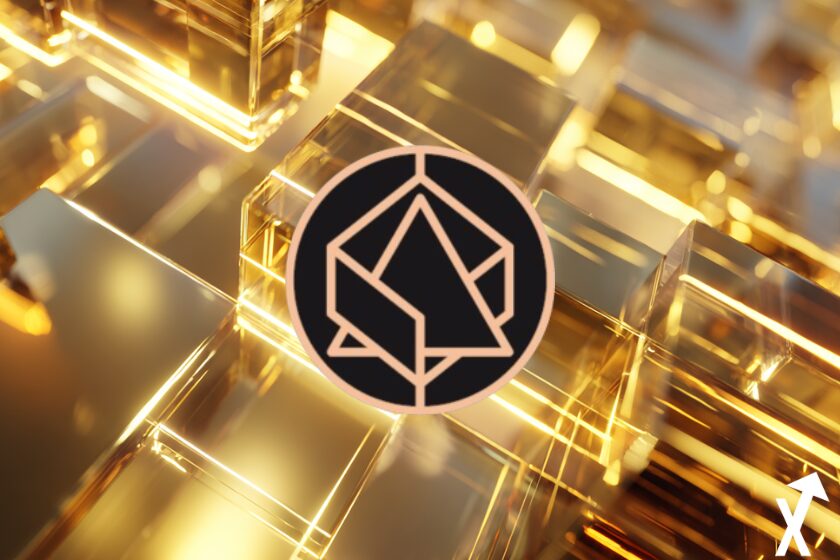 alchemix alcx coin crypto doré noir et fond doré