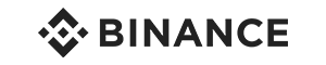 Le logo de Binance en noir avec la typo "Binance" sur un fond blanc