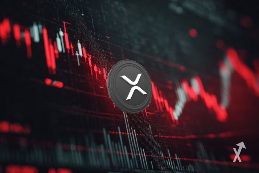 Le token XRP de Ripple sur un graphique rouge et gris