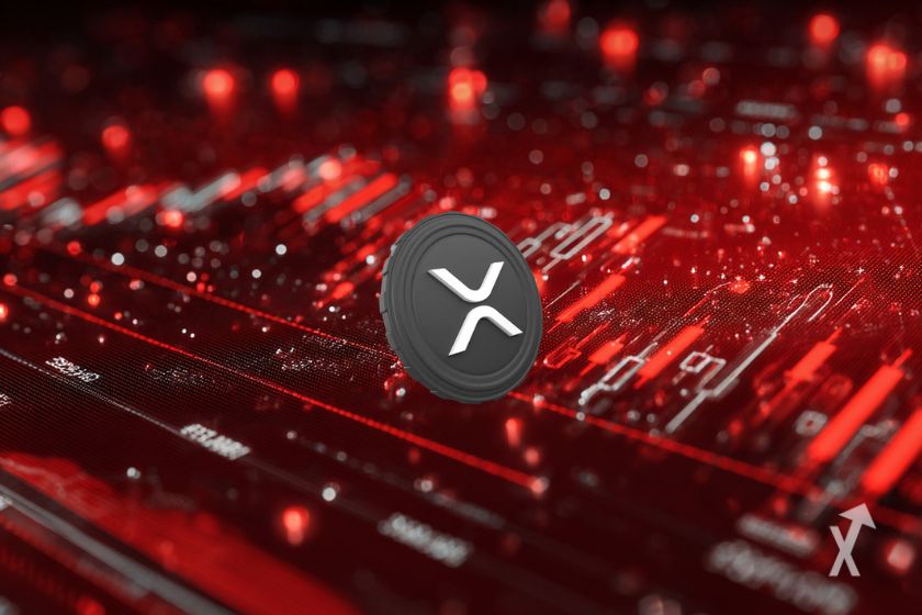 Le token XRP sur un graphique rouge et gris