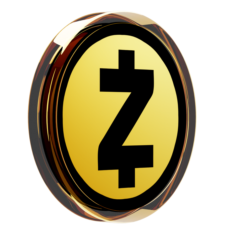 Un token avec des bordures transparentes et le logo Zcash au centre