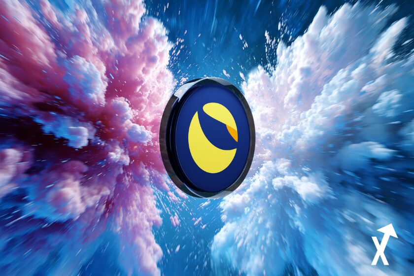 terra luna lunc coin bleu jaune sur fond explosif