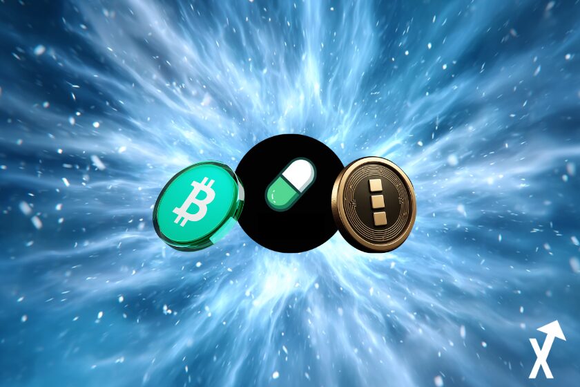 pump fun night et bitcoin cash coins sur fond crypto bleu blanc