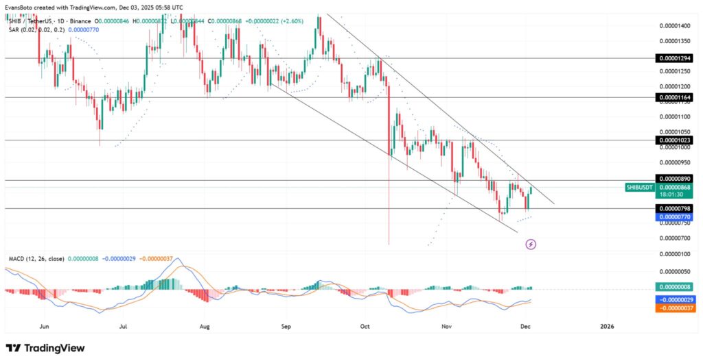graphique de prix du shiba inu avec des bougies vertes et rouges sur fond blanc