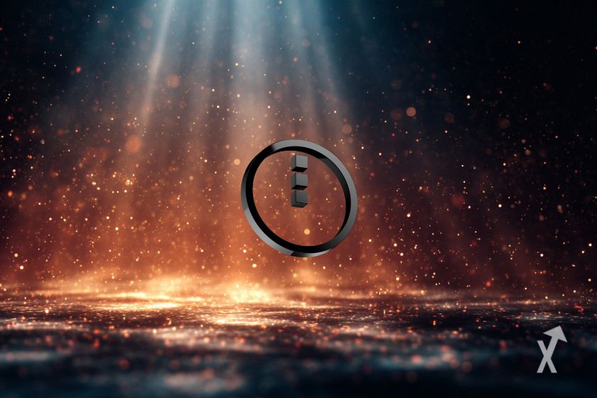 Le logo noir de Midnight sur un fond sombre avec des étincelles