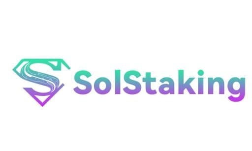 Le logo de SolStaking sur un fond blanc