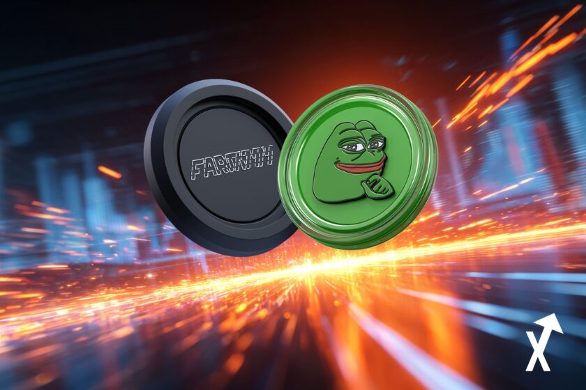 pepe et kaito coins sur fond univers feu et bleu