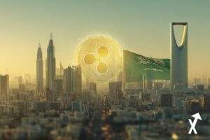 riad arabie saoudite drapeau sur la droite ripple coin xrp