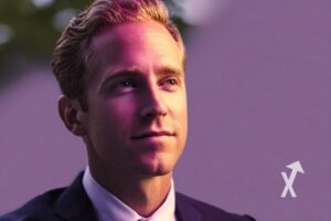 Robbie Mitchnick de chez Blackrock sur un fon violet