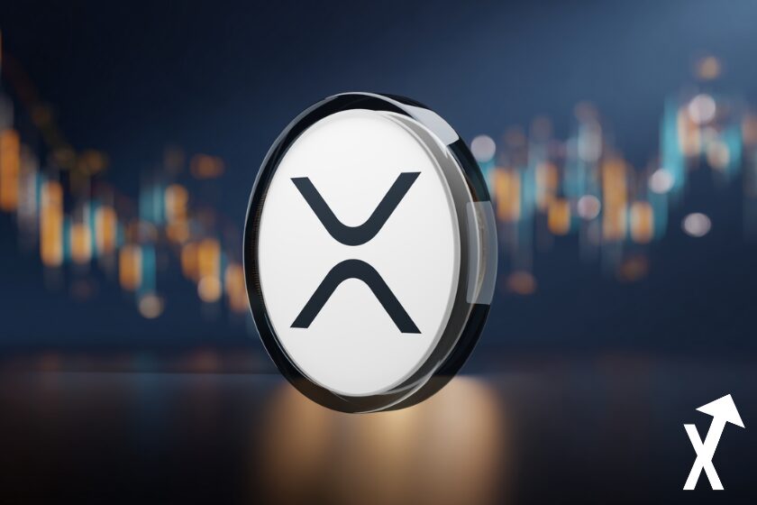xrp coin sur fond trading chart colorés