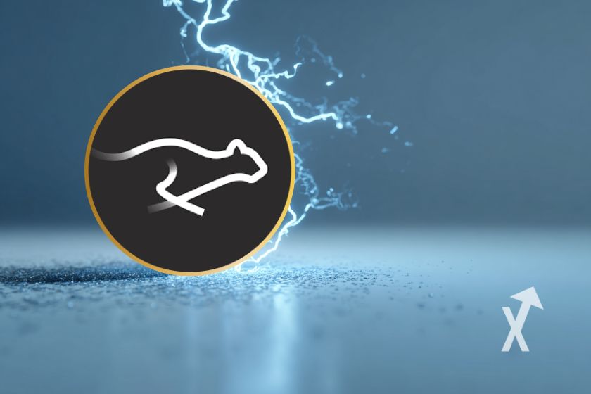 coin KTA keeta sur fond bleu avec électricité bleue