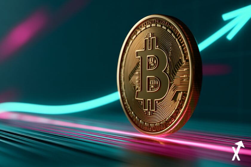 pièce Bitcoin dorée massive se tenant inébranlable sur une fondation d'énergie teal et magenta brillante à 60 000 $, bouclier institutionnel abstrait de rayons de lumière formant une barrière protectrice en dessous, courbe de trajectoire ascendante en teal vif perçant les niveaux de résistance, ciel dégradé indigo avec accents de lumière magenta