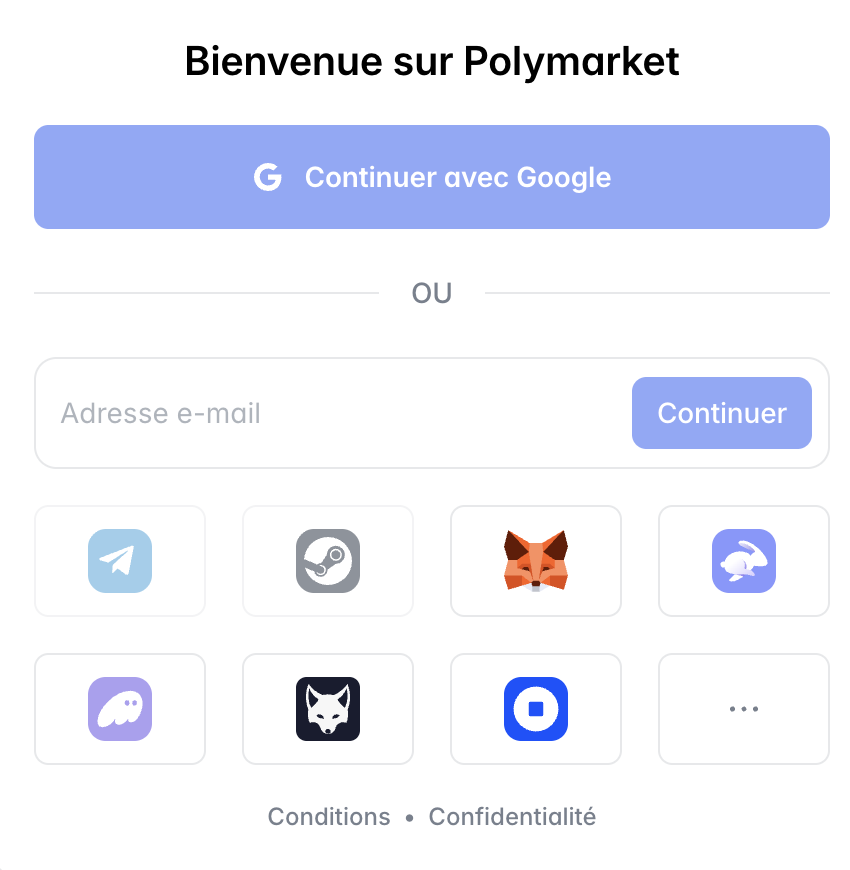 connexion sur polymarket