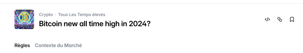 marché Bitcoin new all time high in 2024 sur Polymarket