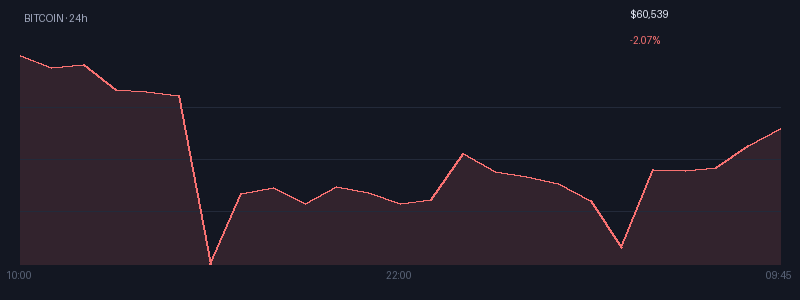 Graphique bitcoin 1j