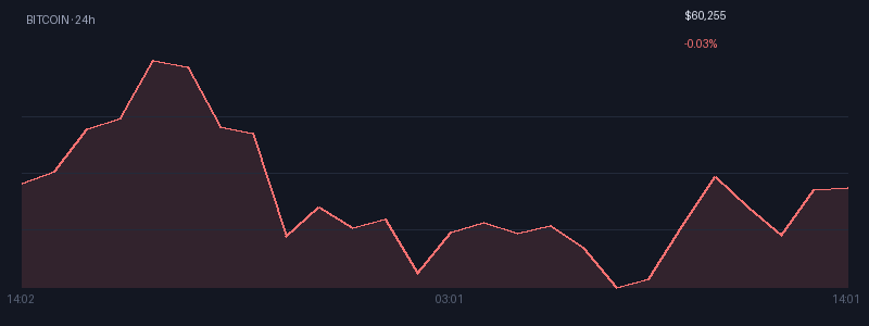 Graphique bitcoin 1j