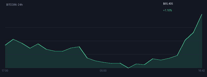 Graphique bitcoin 1j