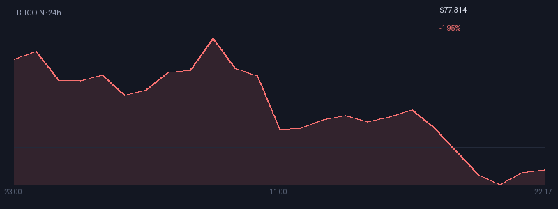 Graphique bitcoin 1j