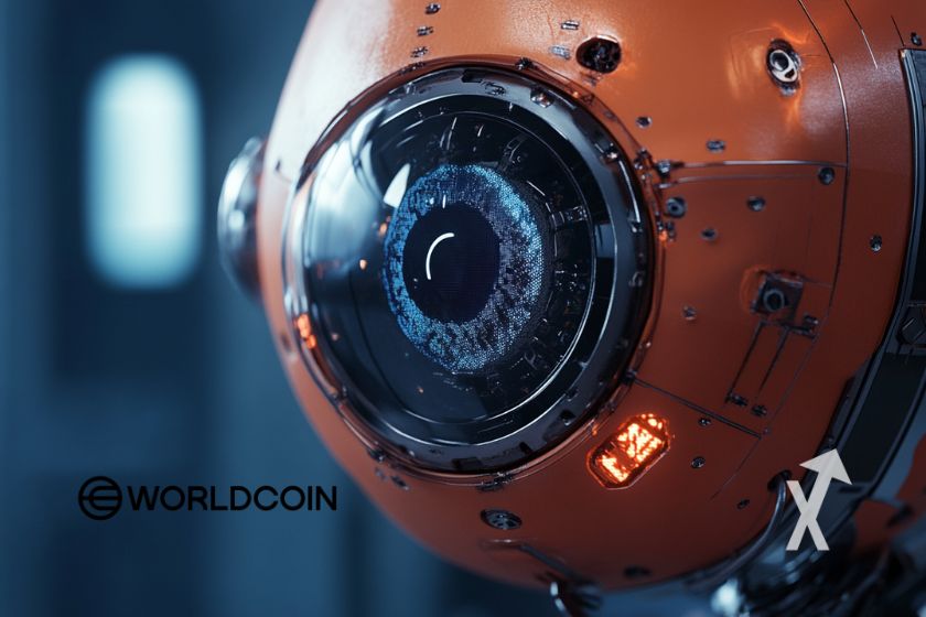 Moeda digital worldcoin WLD.