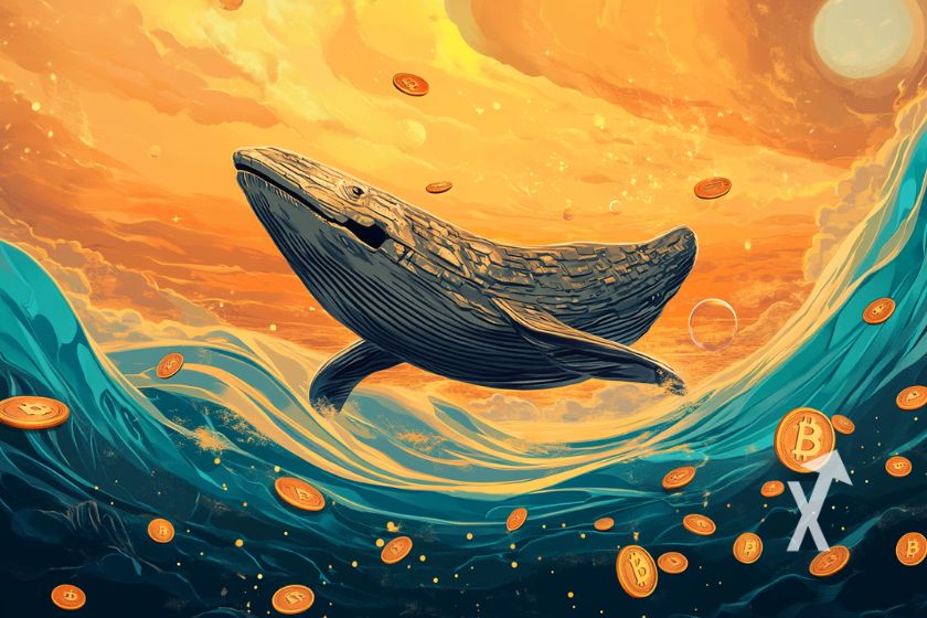 Animal marinho com logo XRP.