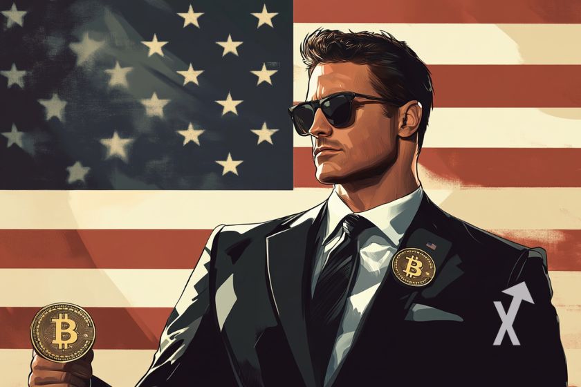 Moeda Trump em bitcoins virtuais.