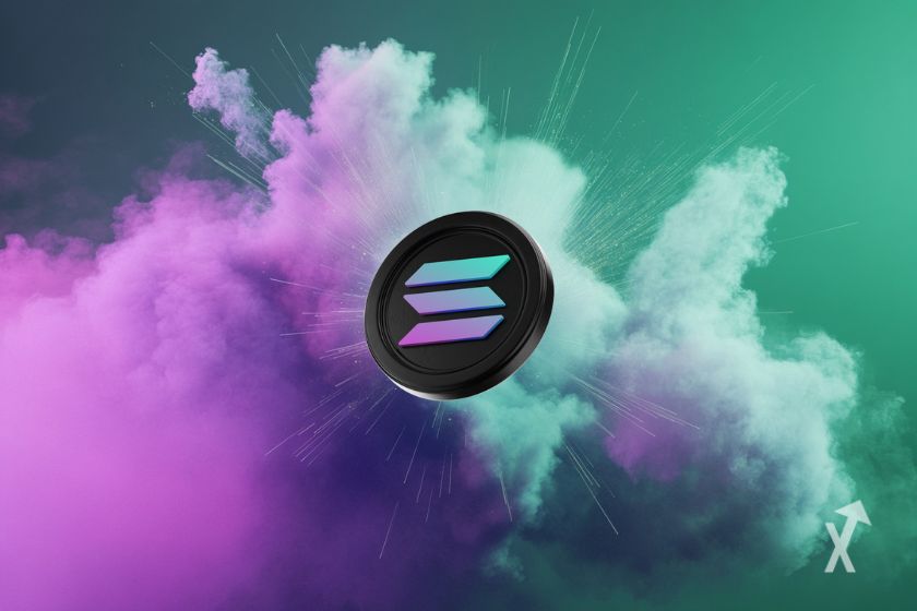 A criptomoeda Solana em ascens&atilde;o.